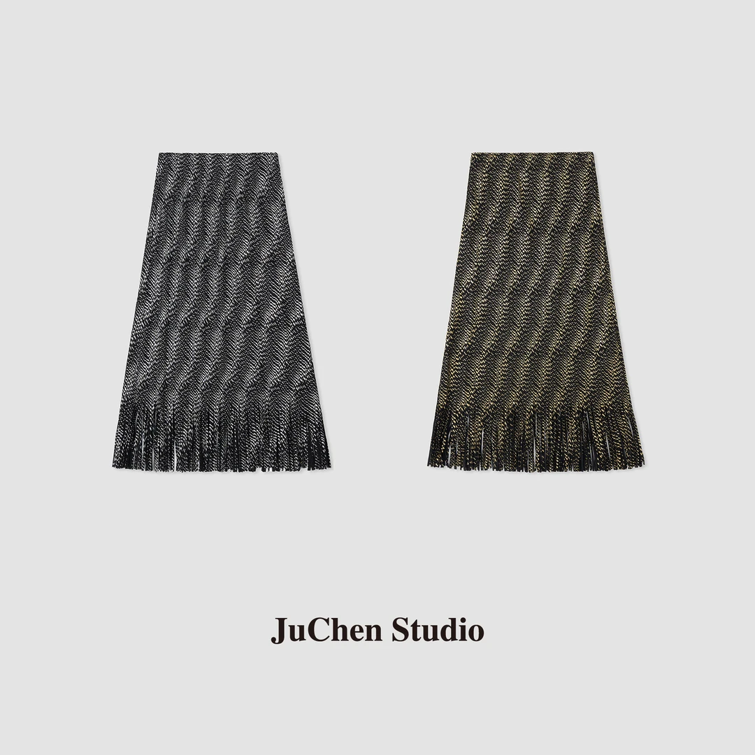 舞动因子流苏裙高弹力显瘦半身裙A字裙 SS4031040-16