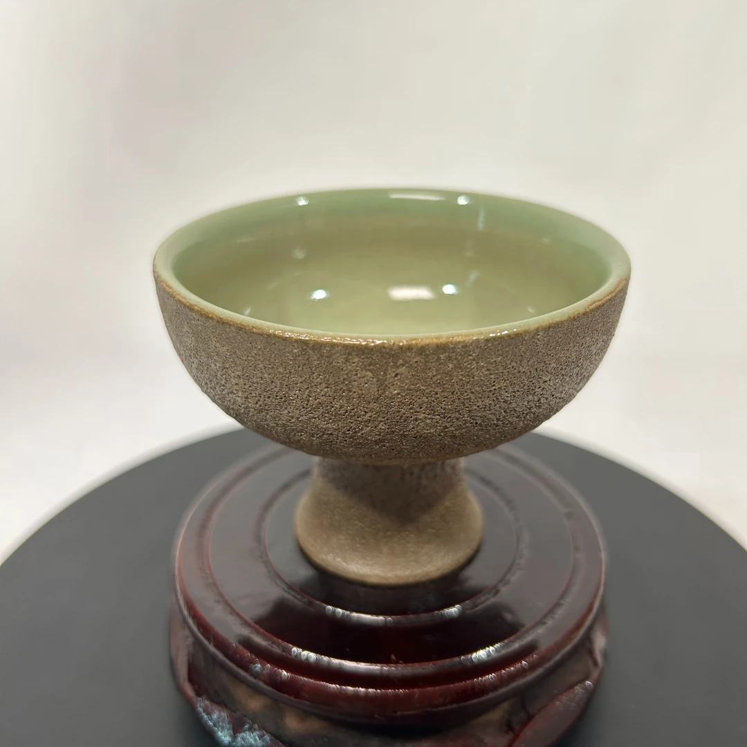 冰磧岩高脚杯   冰磧岩陶杯  茶杯