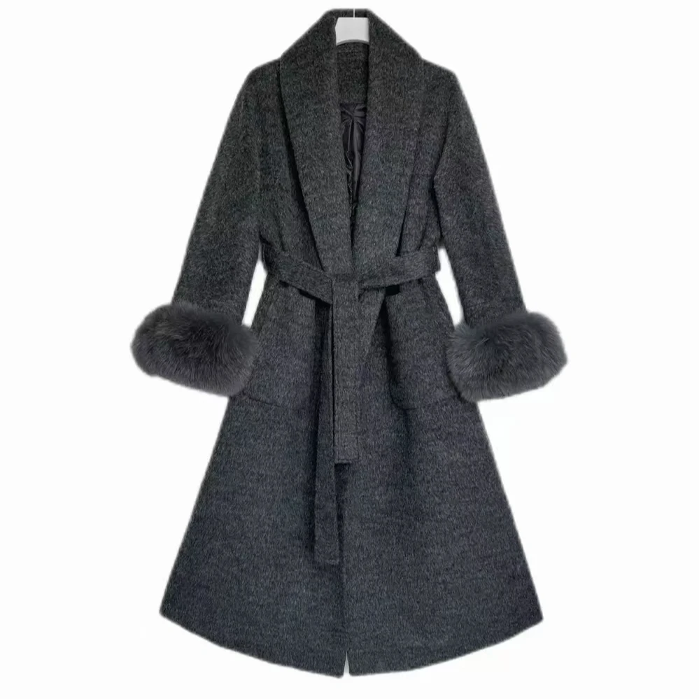 2025秋冬天新款女士上档次棉里大衣毛呢长款冬季外套加棉派克服