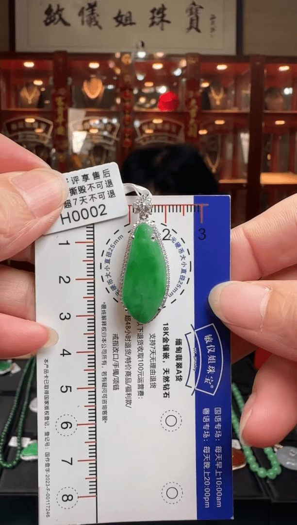 【闪购商品】翡翠颈饰18K金镶嵌H0002绿福瓜