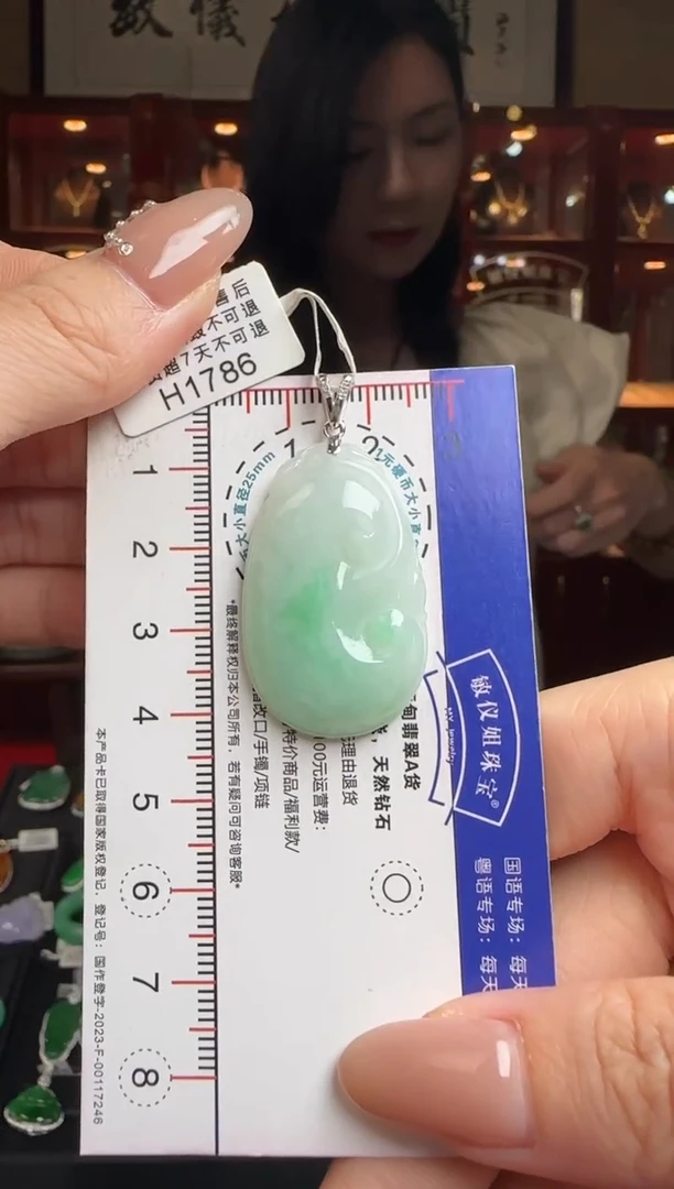 【闪购商品】翡翠颈饰18K金镶嵌H1786如意