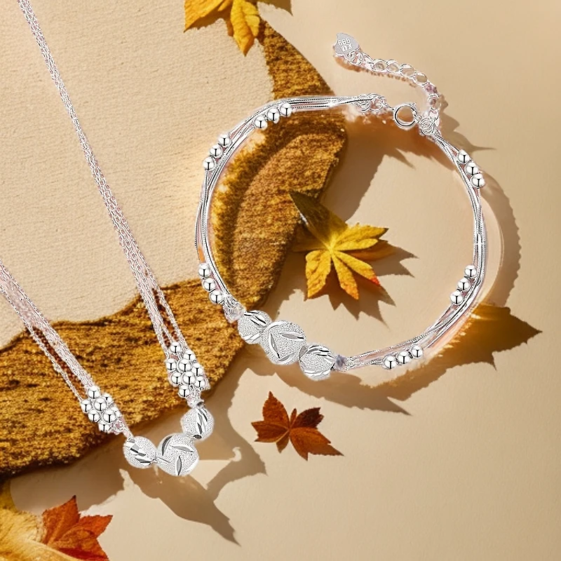 Aiya/艾娅 足银手链 纯银三生三世项链轻奢小众转运珠锁骨链七夕