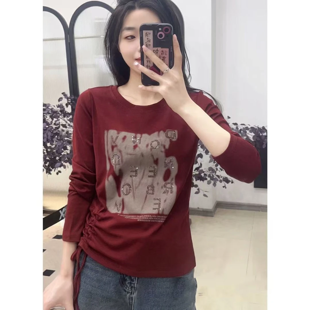 新款洋气收腰显瘦遮肚子遮肉徳绒小打底抽绳款