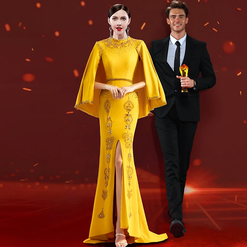 9508高端大气婚礼喜婆婆连衣裙宴会晚会主持人走秀出演敬酒晚礼服