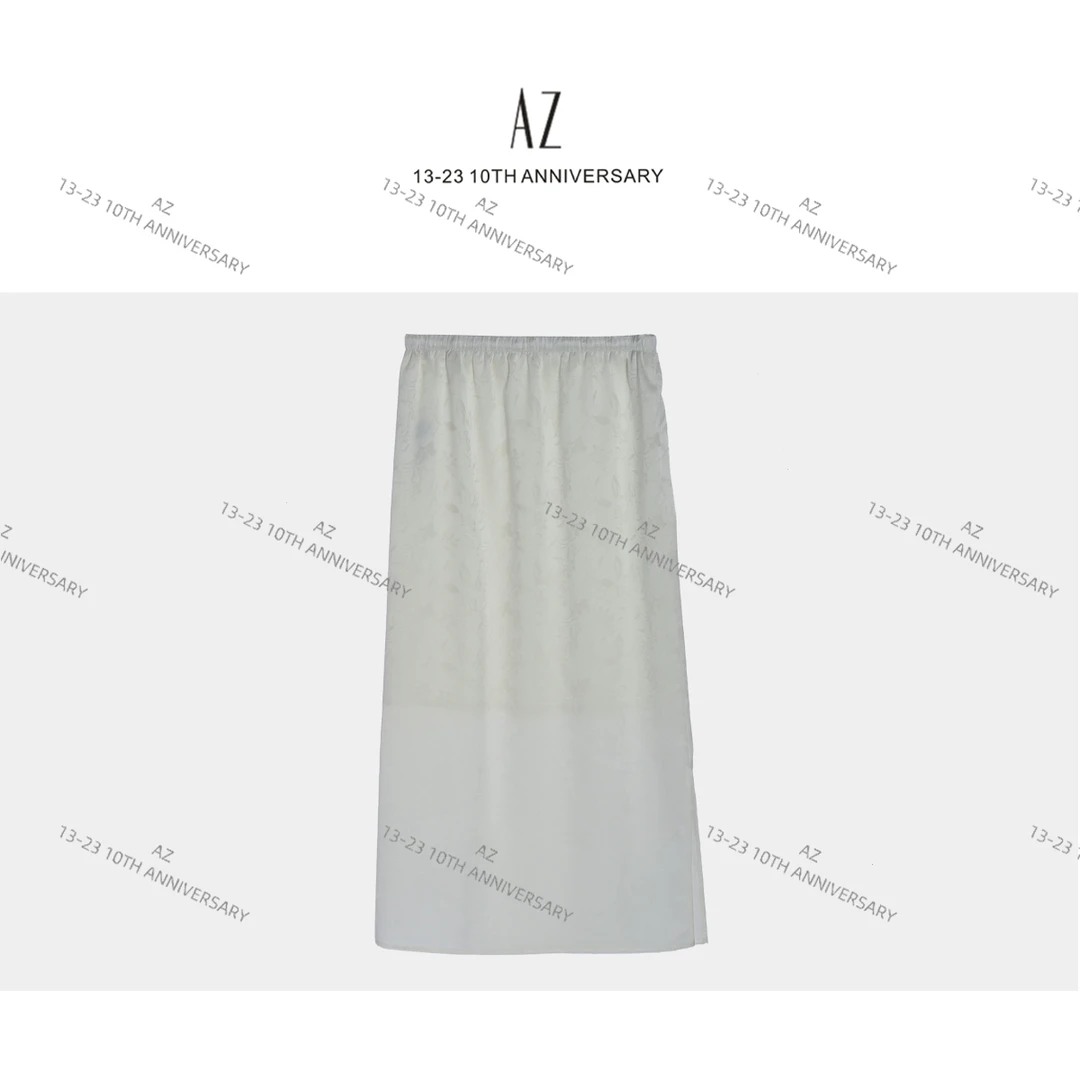 AZQ  花语侧开衩醋酸半裙  圆圆家  CQSJ2006