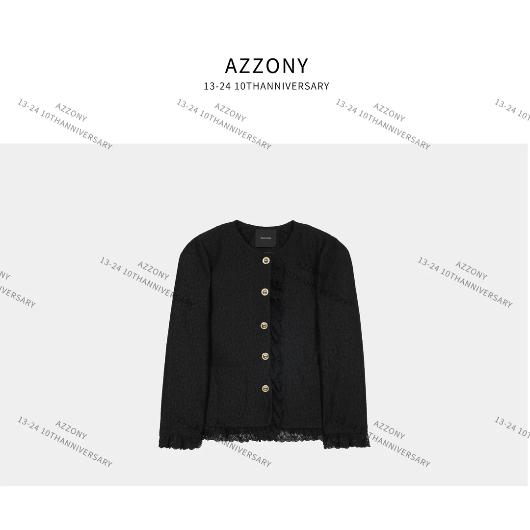 AZQYYL 蕾丝边提花小香风外套 QWWJ24440JJ