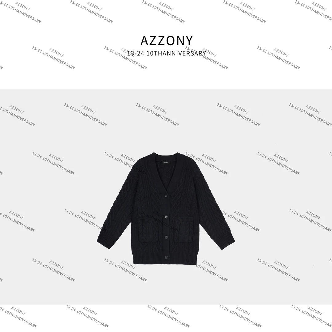 AZ Q YYL  藏青色麻花开衫    Z10202