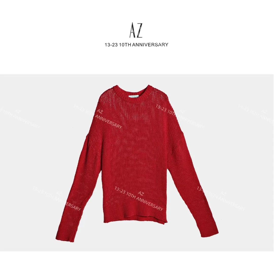 Q   过年红编织套头上衣     B2217