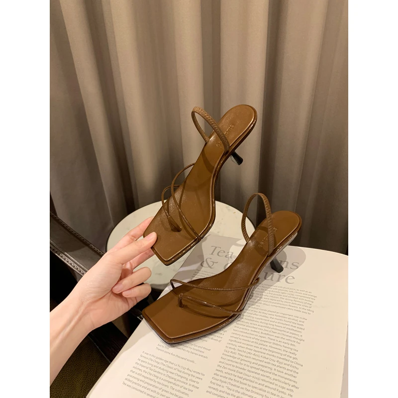 【30双售完下架！】葡萄妈studiolee法式方头夹趾半拖气质小猫跟凉鞋