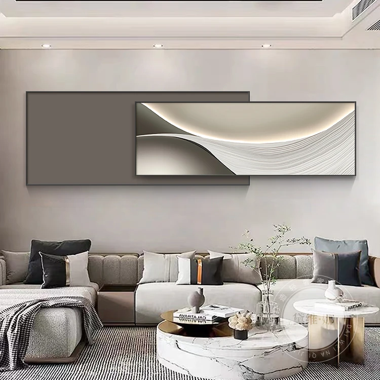 黛维·娜现代简约客厅装饰画抽象高档大气叠加壁画沙发背景墙挂画