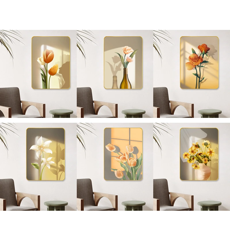 【新福袋】现代轻奢风装饰画餐厅画北欧轻奢抽象竖款