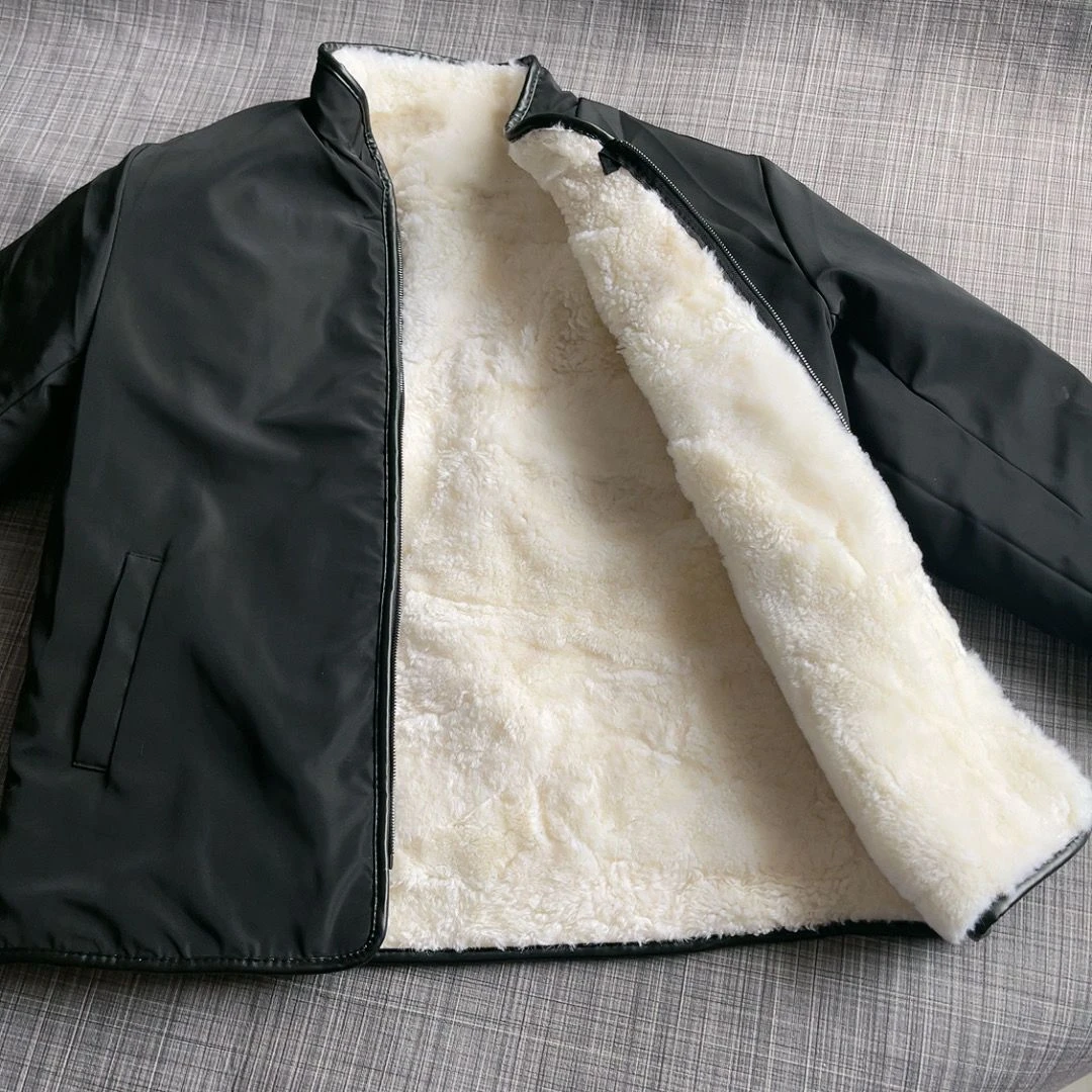 纯羊皮内胆棉袄男女羊皮毛一体整张羊毛大衣棉服上衣保暖防风外套