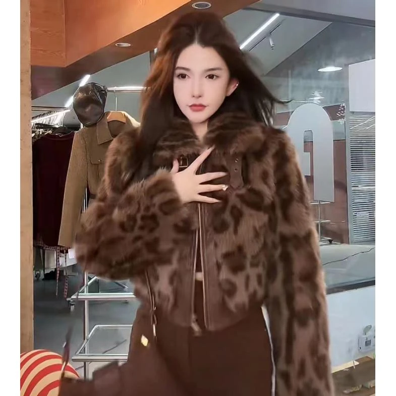 L GUIDI GUDI【此树是我栽】气质豹纹休闲长袖外套 W9430885H