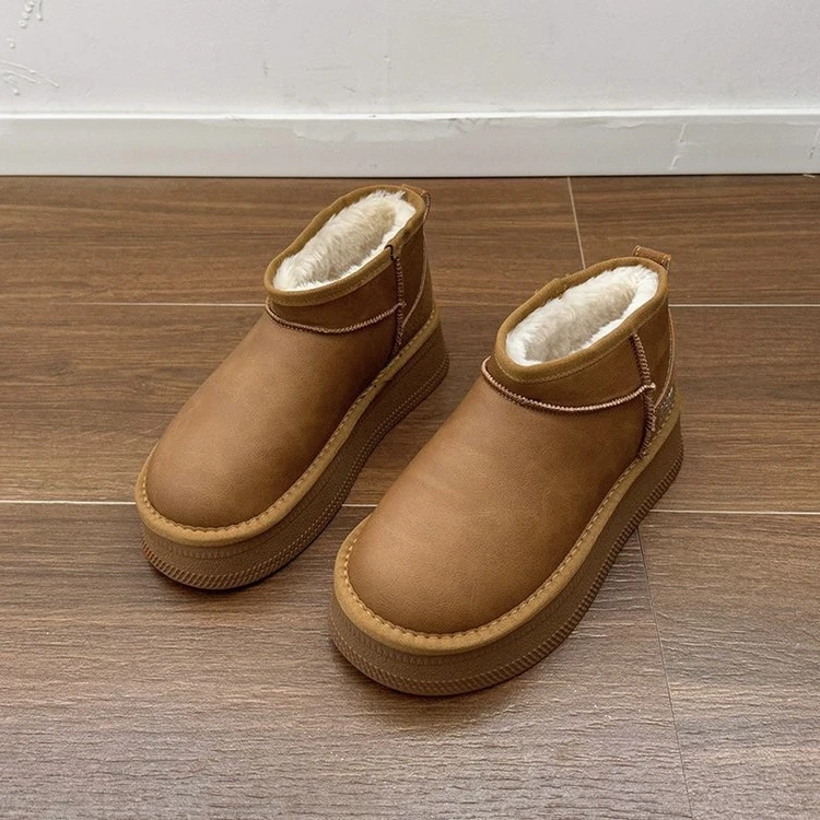 ZHUOWAN冬季防滑厚底加绒雪地短靴