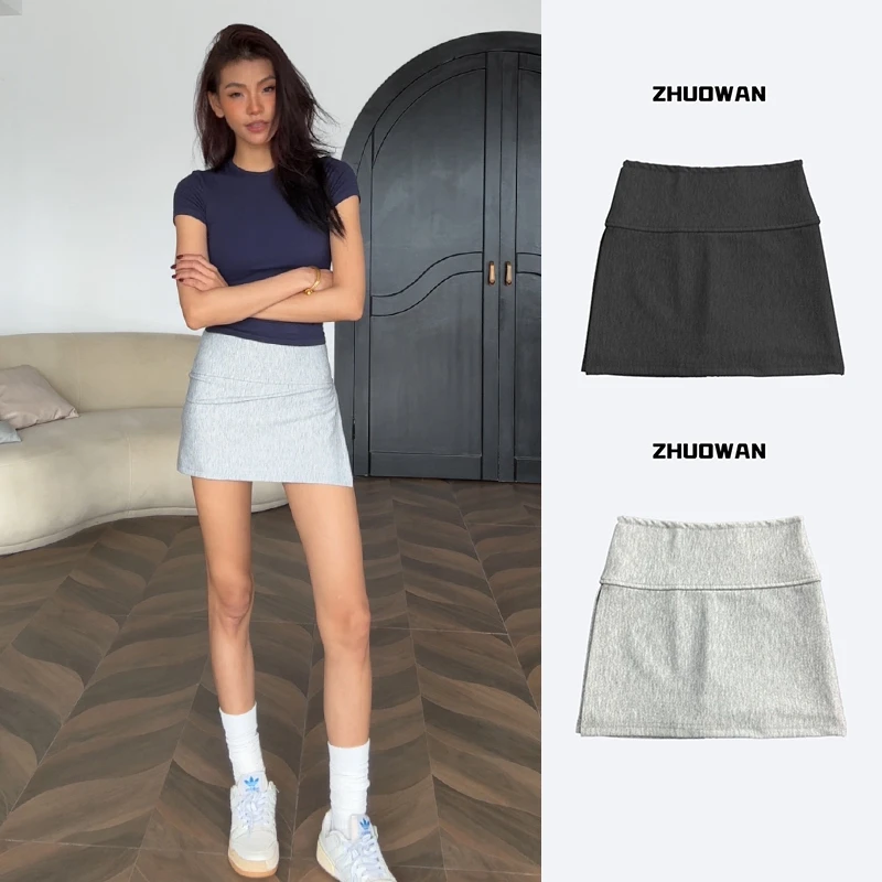 ZHUOWAN辣妹开叉A字半身裙