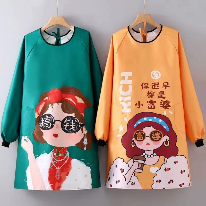 围裙罩衣成人厨房防水防油可擦手家务洋气防污上班工作服做饭围腰