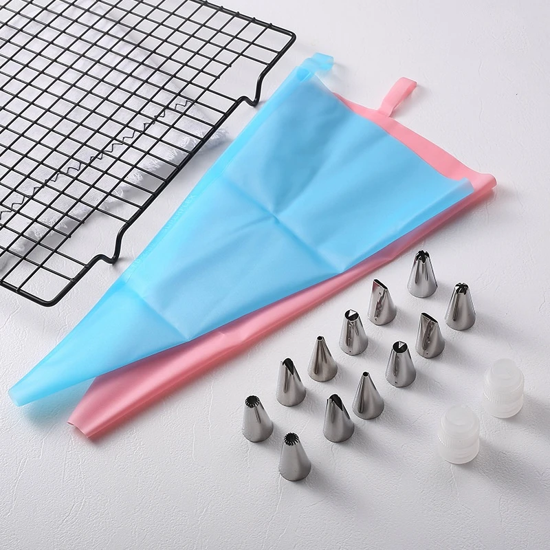 蛋糕烘焙工具套装TPU手工裱花袋不锈钢裱花咀8件套时尚厨用小工具