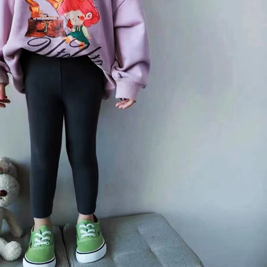 女童打底裤春秋外穿纯棉儿童纯色百搭打底裤洋气修身儿童裤子