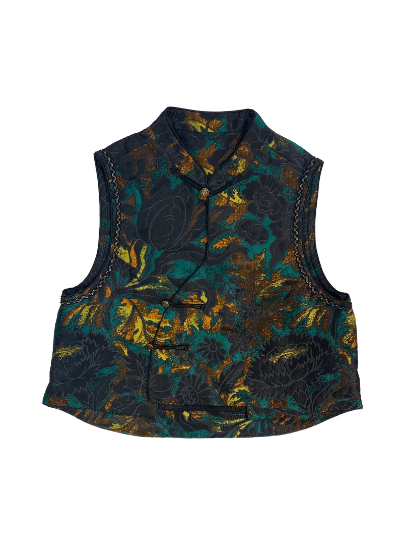 小董服饰0988新款百搭时尚休闲提花流行短款马甲新中式国潮民族风