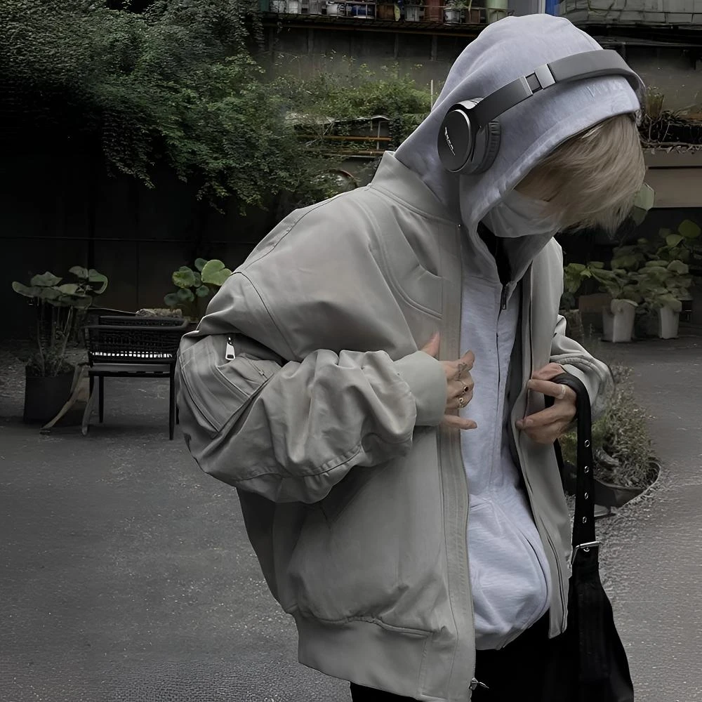 美式高街复古拉链飞行员夹克男女春秋宽松休闲情侣百搭棒球服外套