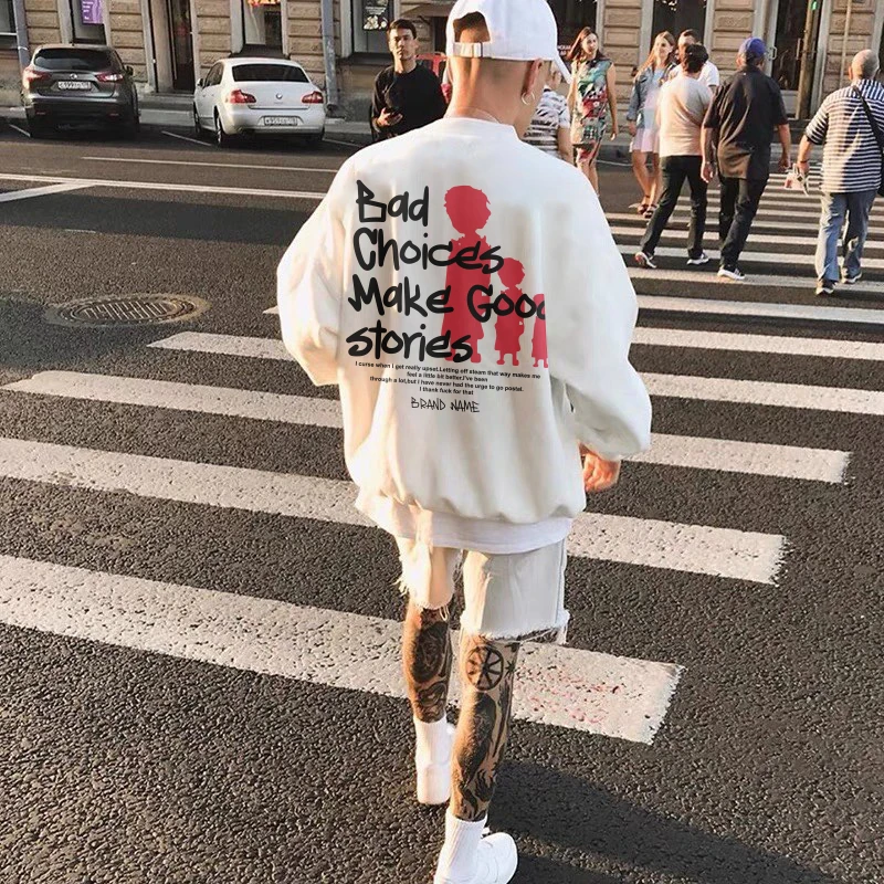 秋季中山卫衣男款美式高街潮牌套头上衣重磅硬挺百搭宽松休闲外套