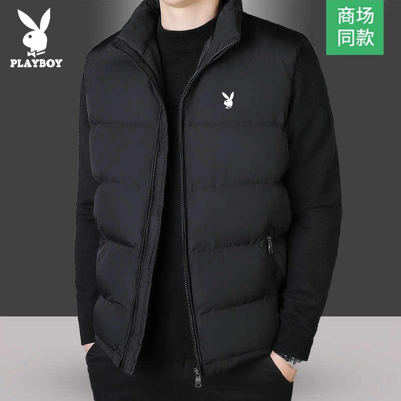 PLAYBOY/花花公子秋冬马甲季男士休闲立领外套无袖上衣宽松坎肩男