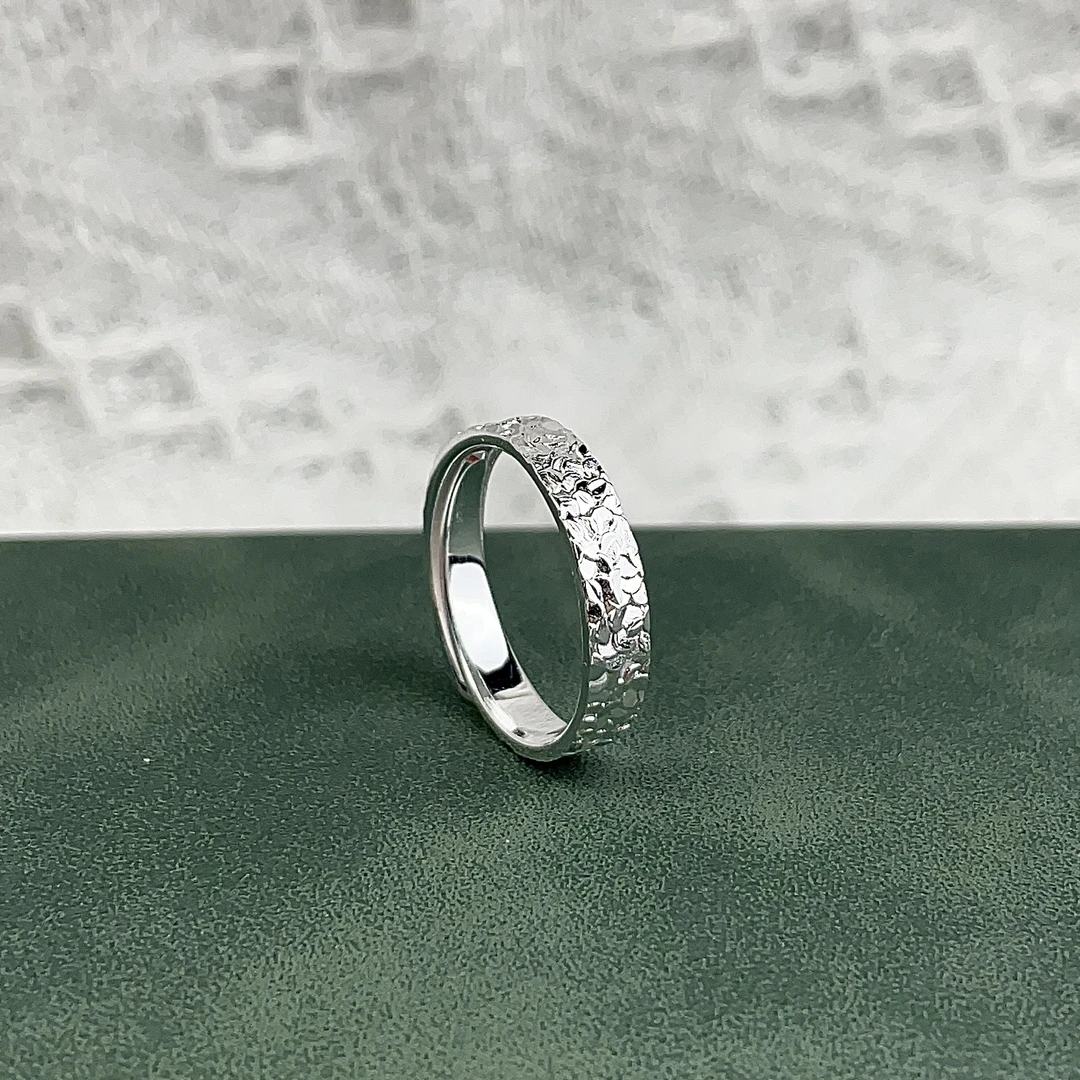 【蛇口碎冰冰】9999银戒轻奢手工时尚指环百搭经典银色