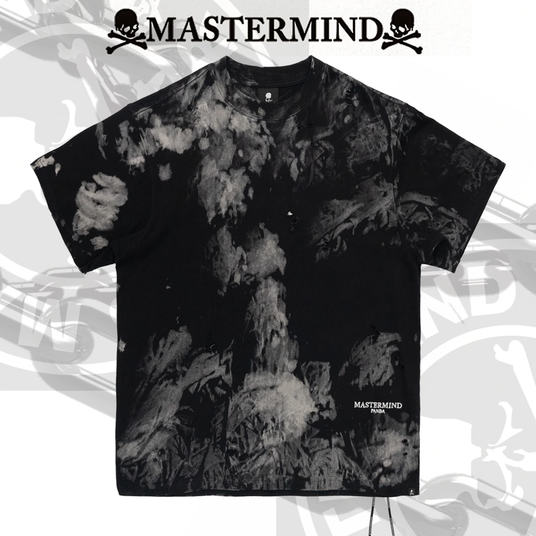 MASTERGUNS暗黑潮牌短袖调性烟雾扎染磨破设计T恤MJ2404