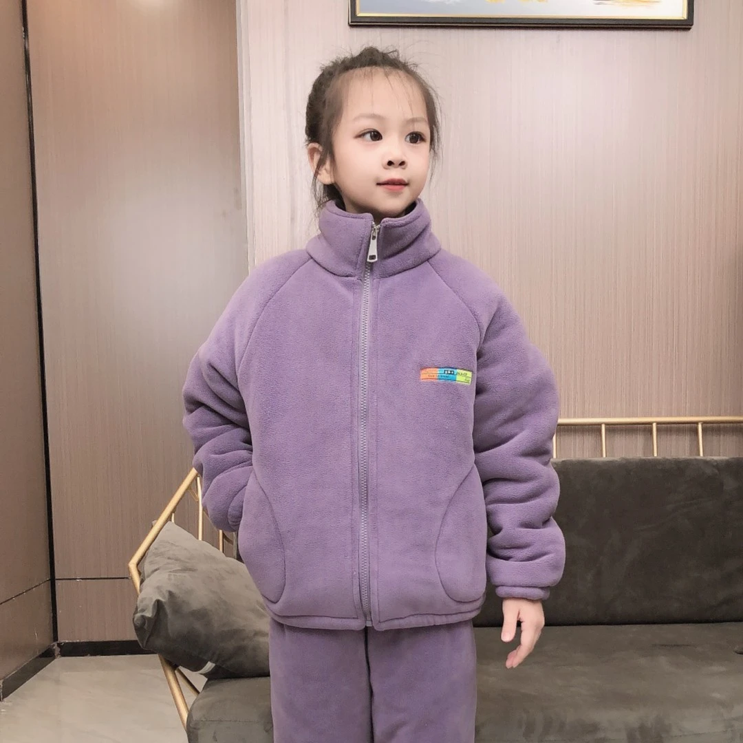 儿童冬季新款睡衣套装韩版加厚加绒可外穿家居服保暖两件套中大童