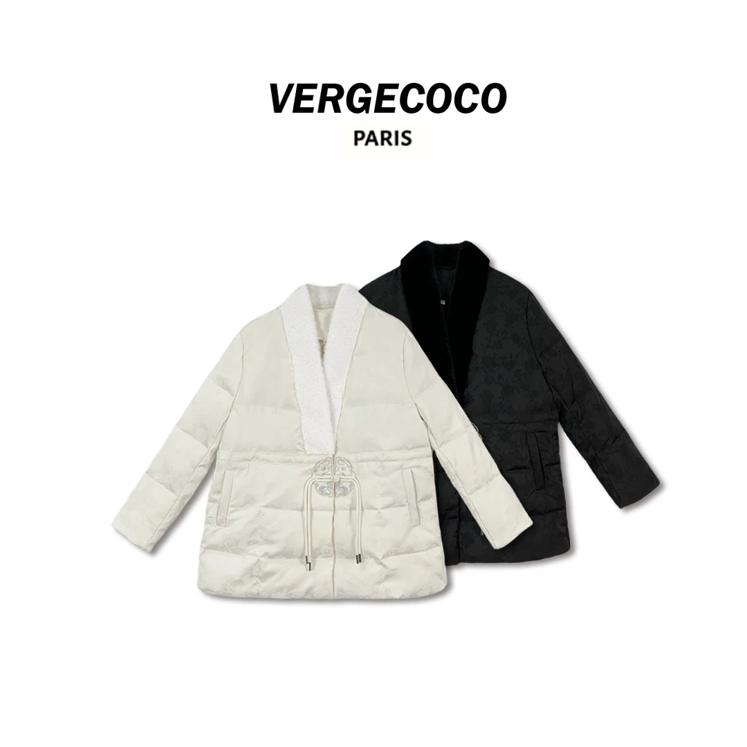 VERGECOCO 新中式盘扣国风加厚羽绒服23V3K6211