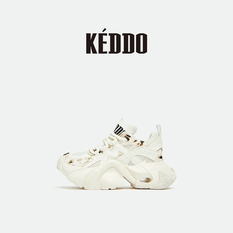 KEDDO“麒麟三代”复古增高老爹鞋时尚百搭厚底真皮马毛休闲鞋HY