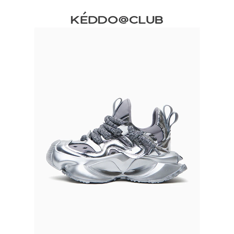 KEDDO“外星人”街头风厚底老爹鞋女时尚百搭增高潮流透气休闲鞋