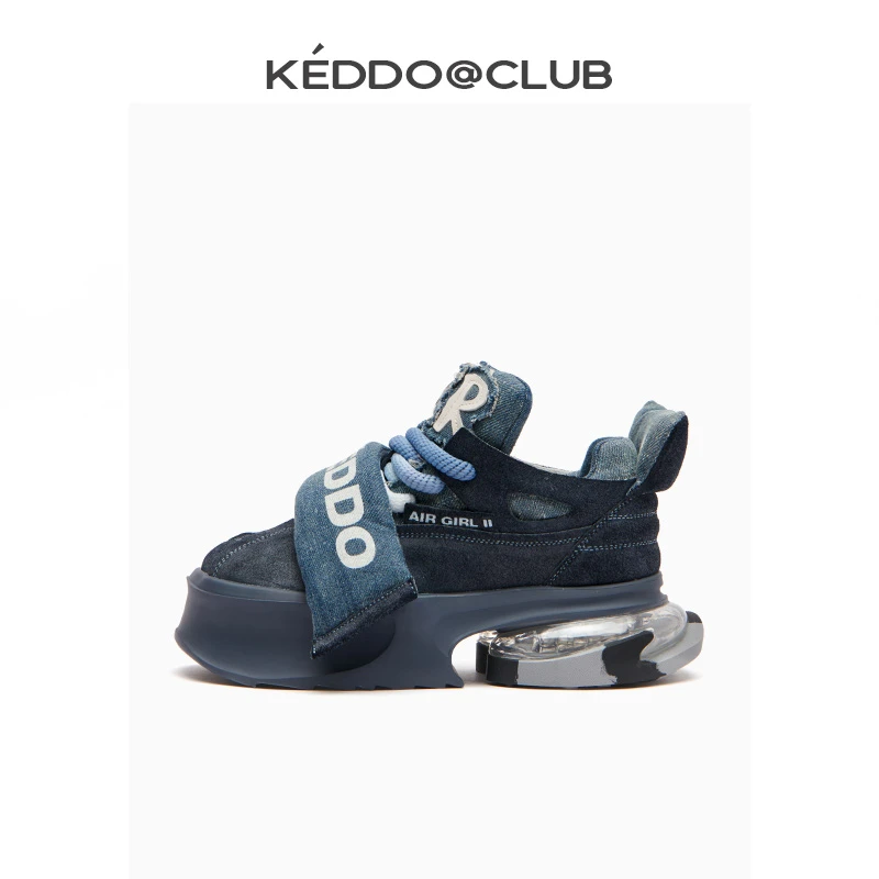 KEDDO“运动公园AIR2代”纯色校园风厚底气垫鞋女士时尚潮流休闲鞋p