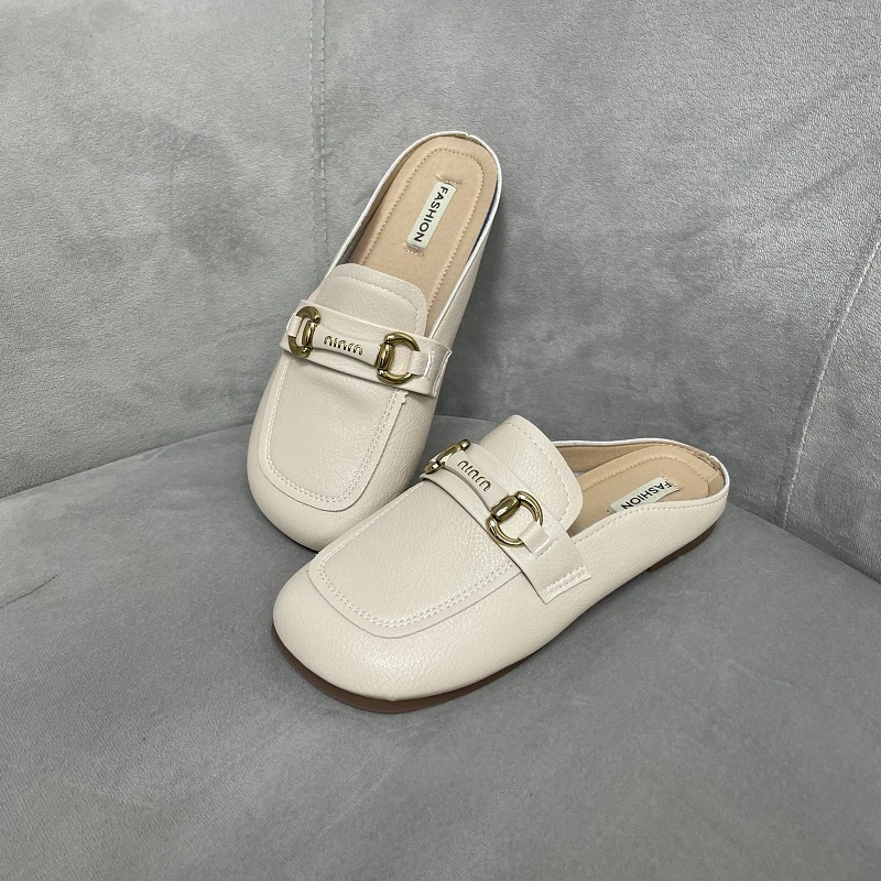 正规尺码  包头半拖  米色/杏色  货号T19