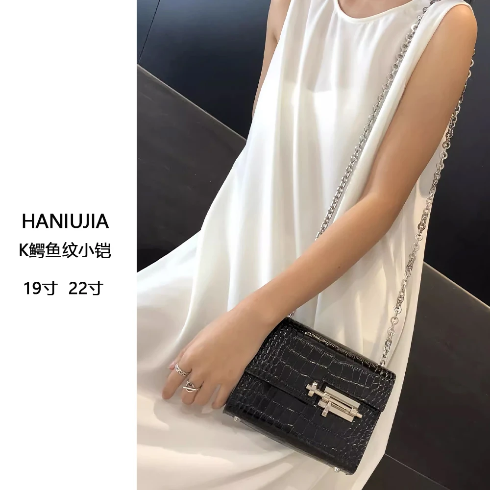 鳄鱼纹包包女mini二代小铠包高级感真皮手提包百搭单肩斜挎包