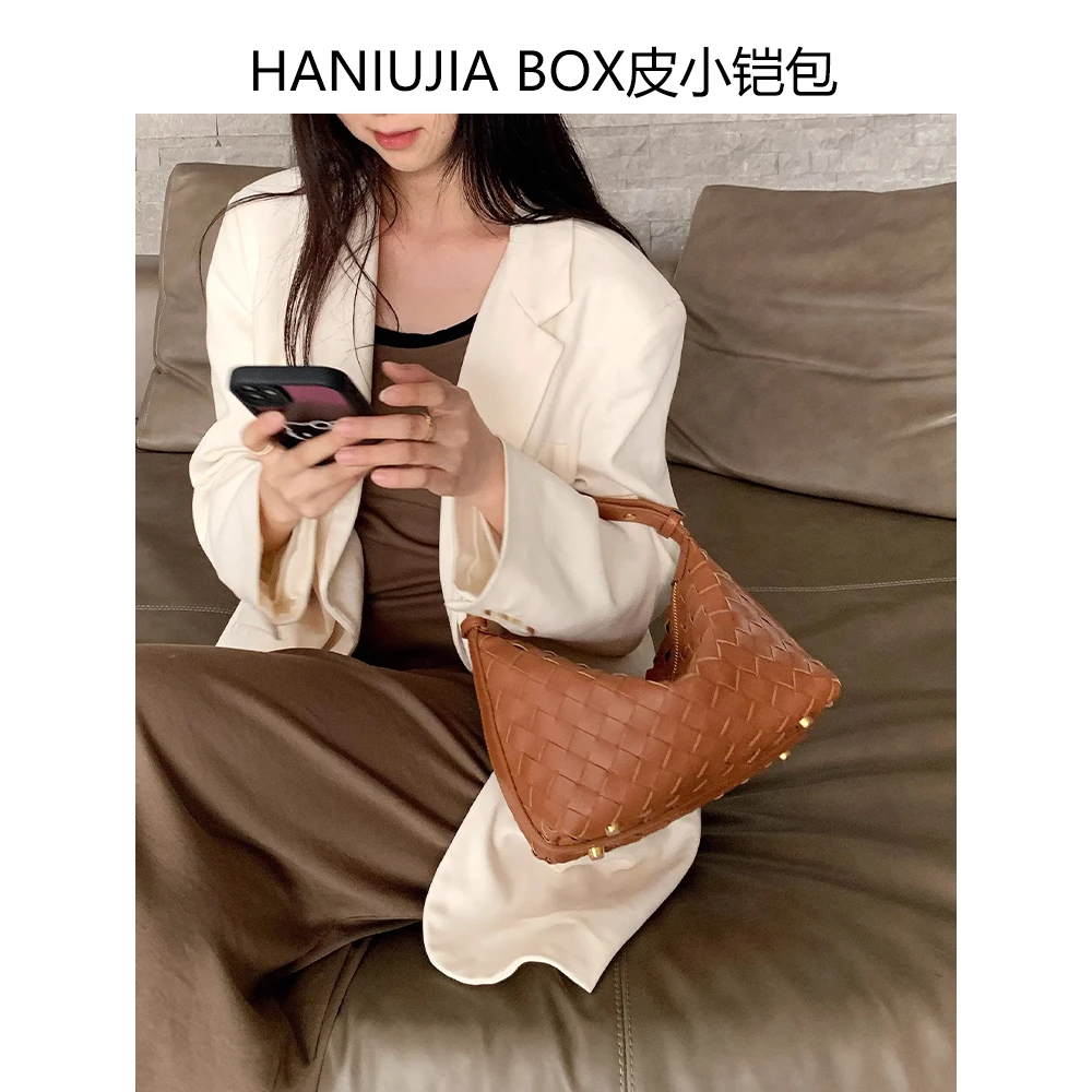 复古box皮二代小铠包女高级感迷你黑色手提包真皮百搭单肩斜挎包