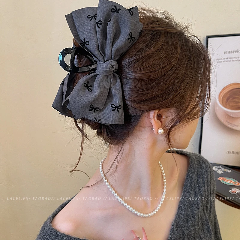 乖巧千金~高级感蝴蝶结抓夹女后脑勺2025新款高级感鲨鱼夹发饰秋