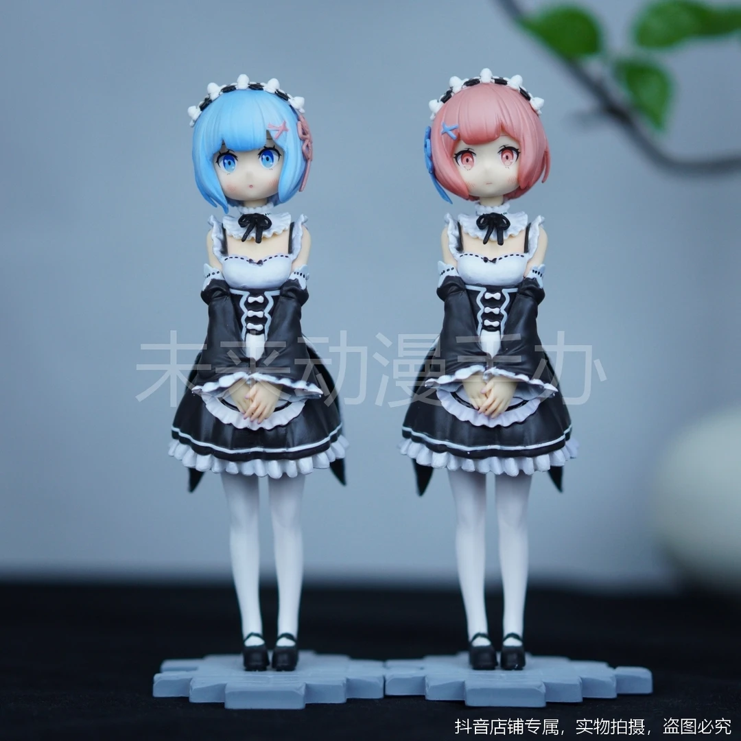 【现货实拍】童年雷姆拉姆手办 高约16CM+全涂装优质版