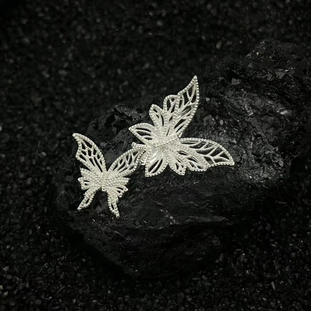 山呷呷 吊坠足银 足银花丝工艺蝴蝶吊坠 | 气质百搭轻奢精致超仙