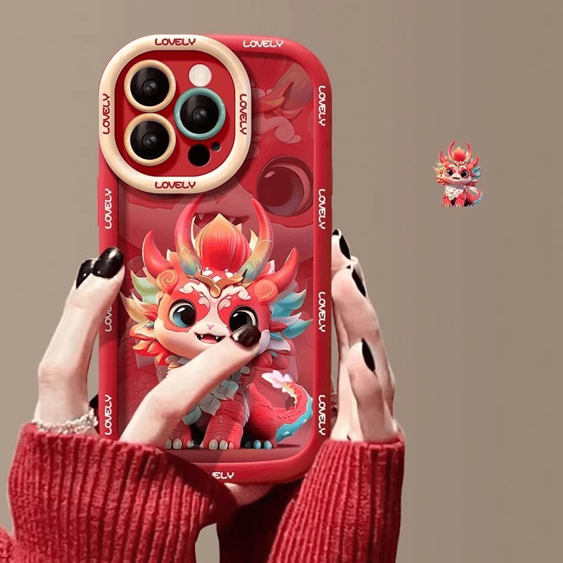 可爱麒麟龙宝情侣款泡芙壳适用苹果/华为/VIVO/OPPO/小米手机软壳