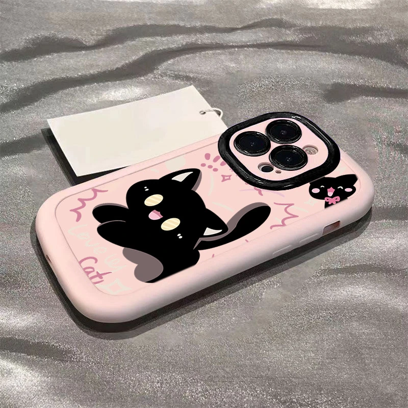 可爱惊吓猫泡芙壳适用苹果15/华为全包VIVO高级OPPO/小米/手机壳