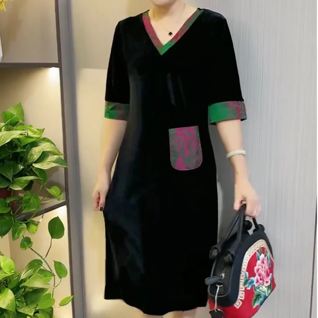 2024年早秋新款时尚百搭显瘦韩版连衣裙女洋气大码裙子