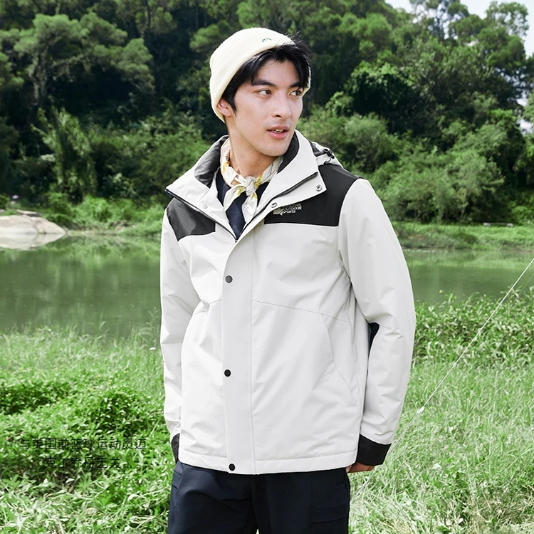 中国乔丹户外梭织风衣男款2024春季保暖防风防水耐磨运动服