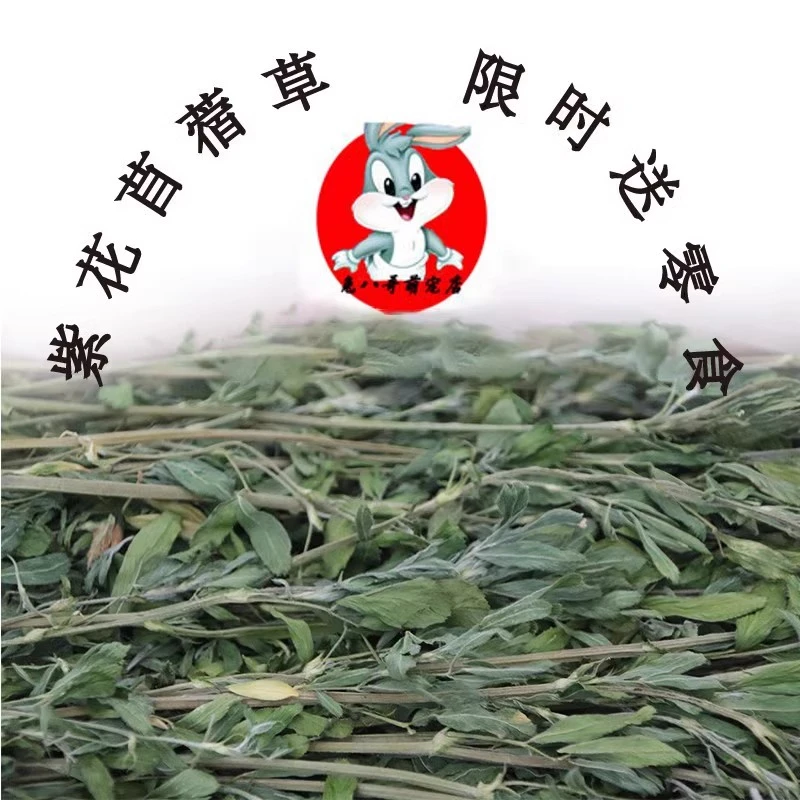 宠物兔子活物草干粮龙猫荷兰猪吃的烘干紫花苜蓿新草饲料 包邮