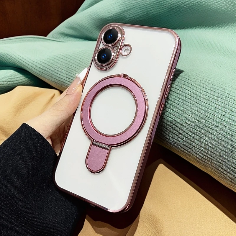适用苹果16promax手机壳镜头全包iPhone15软硅胶14磁吸13支架透明