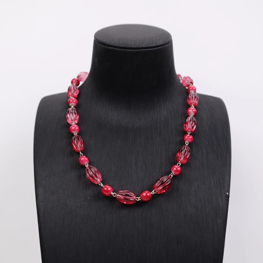 合金项链 LZ1575 金红料瓜珠琉璃项链42cm