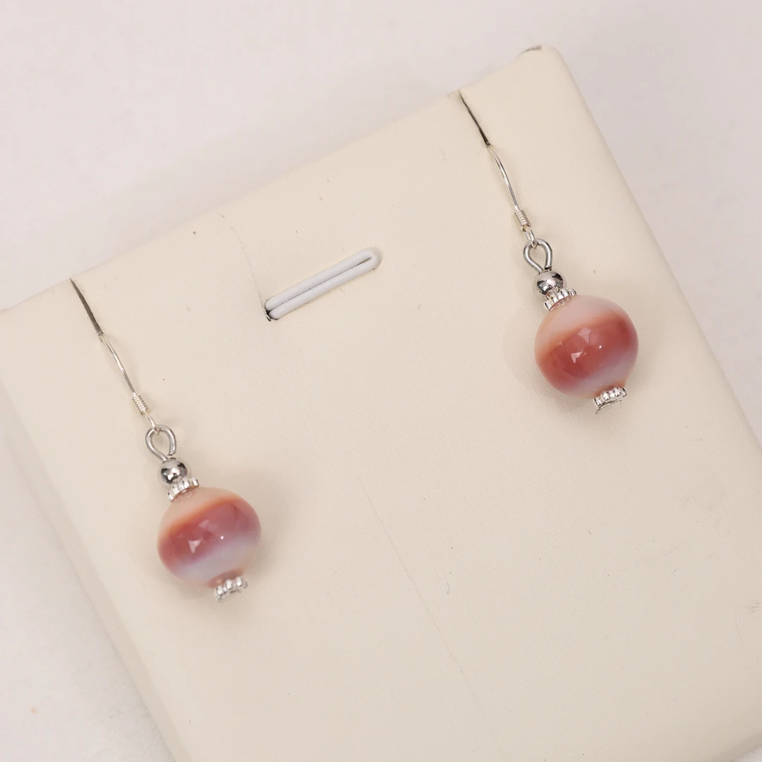 合金耳饰 EH0338 12mm【晚霞】橙色奶油耳环