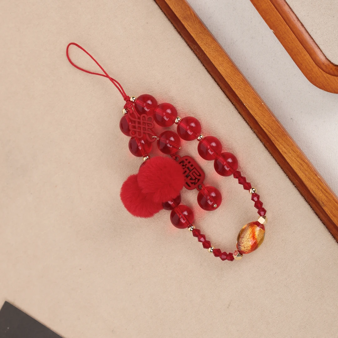 LZ2167 鸿运当头琉璃手机链 改