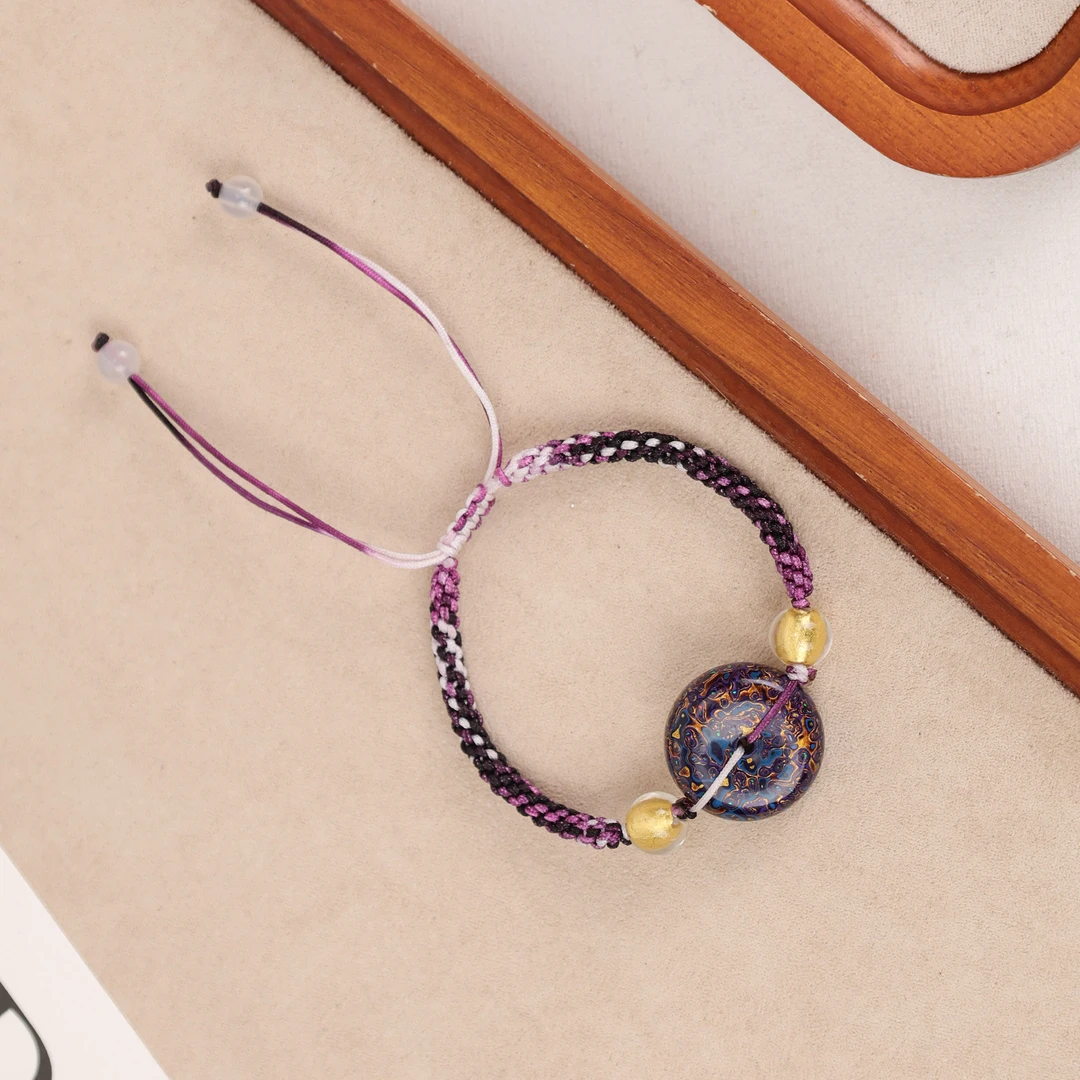 合金手链 XB219     紫色平安扣大漆手绳