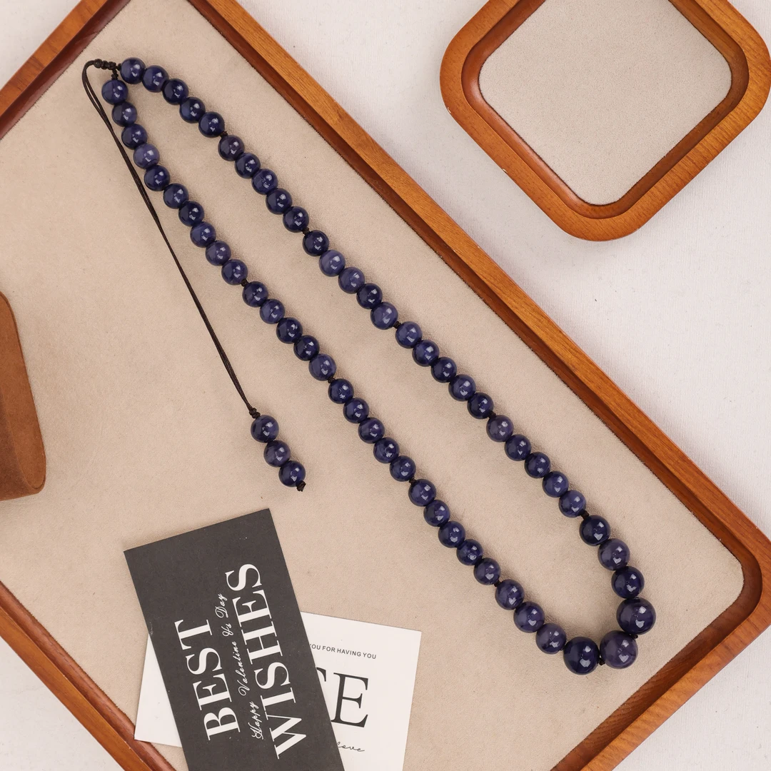 合金项链 LZ2197 三公紫塔链绳编中长链琉璃项链 证书